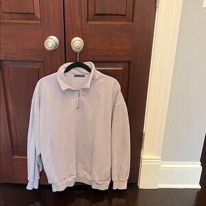 Brandy Melville Men's Light Purple Zip-Up Sweater